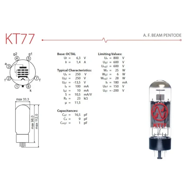 Hoja de características JJ KT77